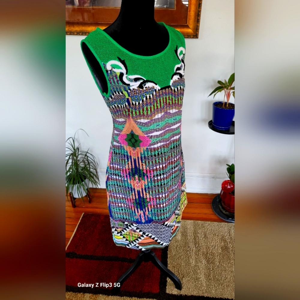Multi-color, fitted dress